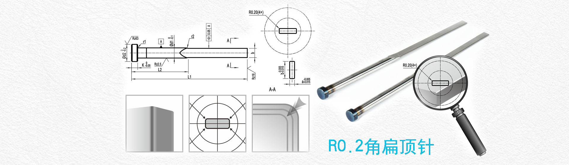 R0.2角扁顶针